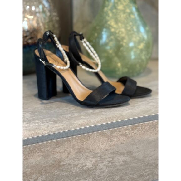 Sam Edelman Yanelli Black Silk Sandal Size 10 - Picture 7 of 8